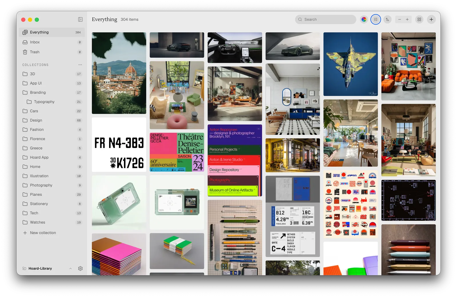 Hoard in its light theme